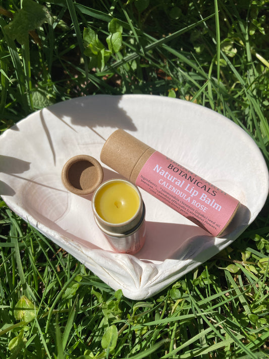 Rose+Calendula Lip Balm in plastic-free tube